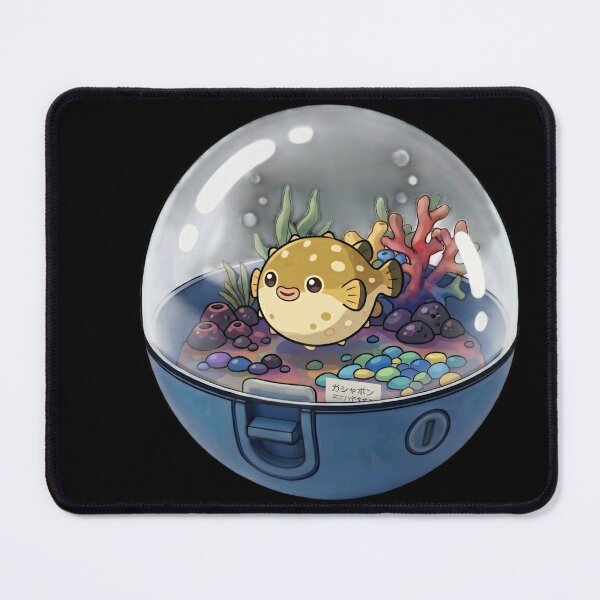 Item preview, Cute Pufferfish in an Underwater Coral in a Capsule Kawaii Japanese Capsule Art-#serie2 designed and sold by JeanChiale.