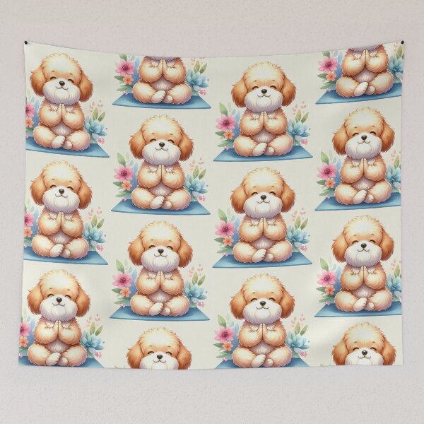 Item preview, Relaxed yoga Schnauzer dog in watercolors designed and sold by LiskoDesign.