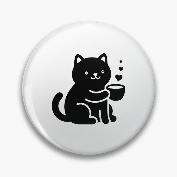 Item preview, Cute Black Cat Holding Coffee Cup designed and sold by stickerbundle.