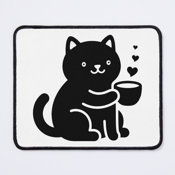Item preview, Cute Black Cat Holding Coffee Cup designed and sold by stickerbundle.