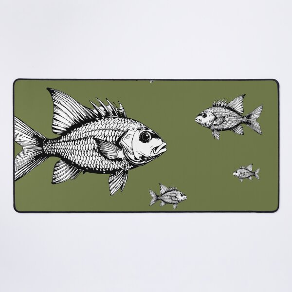 Item preview, School of Fish Linocut Schooling Fish Art designed and sold by Litely.