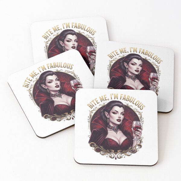 Item preview, Bite Me Im Fabulous Vampire Woman Wine Gothic Art designed and sold by NikmaArt.