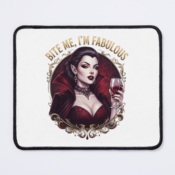 Item preview, Bite Me Im Fabulous Vampire Woman Wine Gothic Art designed and sold by NikmaArt.