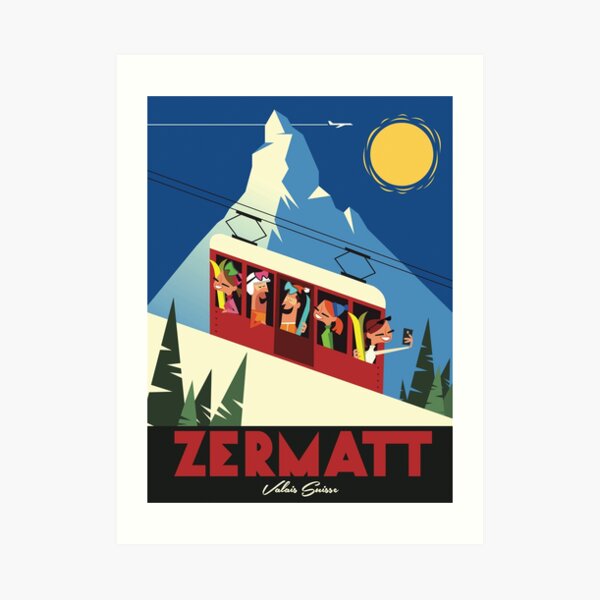 Zermatt Ski Poster Art Print