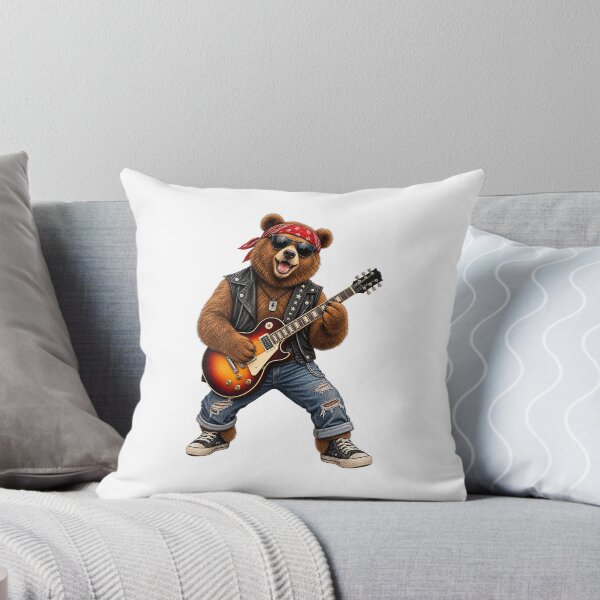 Item preview, Rock Star Bear Playing Electric Guitar designed and sold by FootprintofLove.