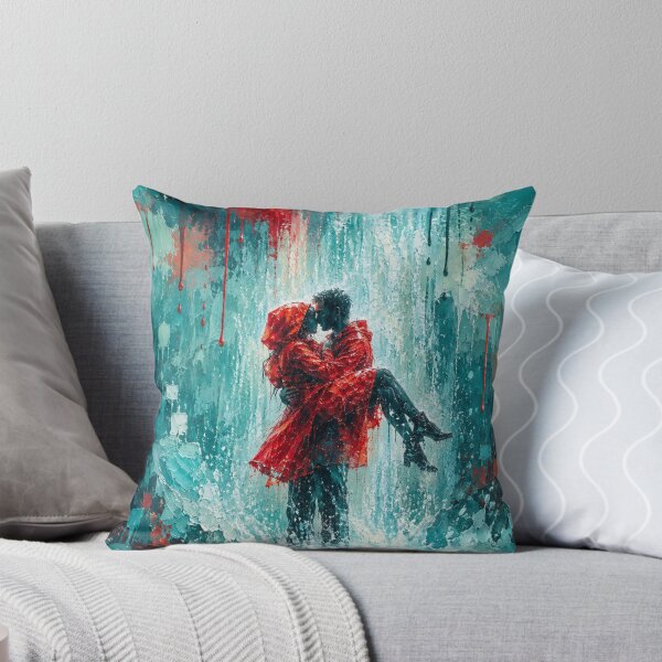 Item preview, Crimson Cascade - Romantic Waterfall Painting Teal and Red designed and sold by Joey Santiago.
