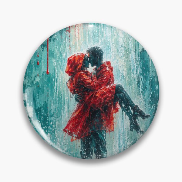 Item preview, Crimson Cascade - Romantic Waterfall Painting Teal and Red designed and sold by Joey Santiago.
