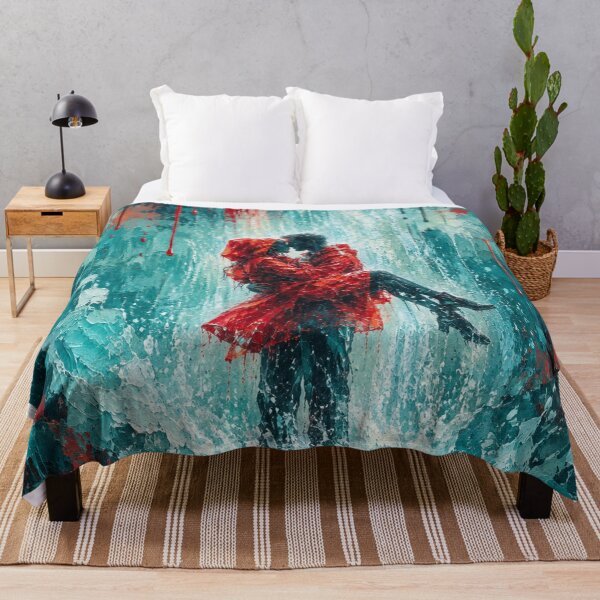 Item preview, Crimson Cascade - Romantic Waterfall Painting Teal and Red designed and sold by Joey Santiago.