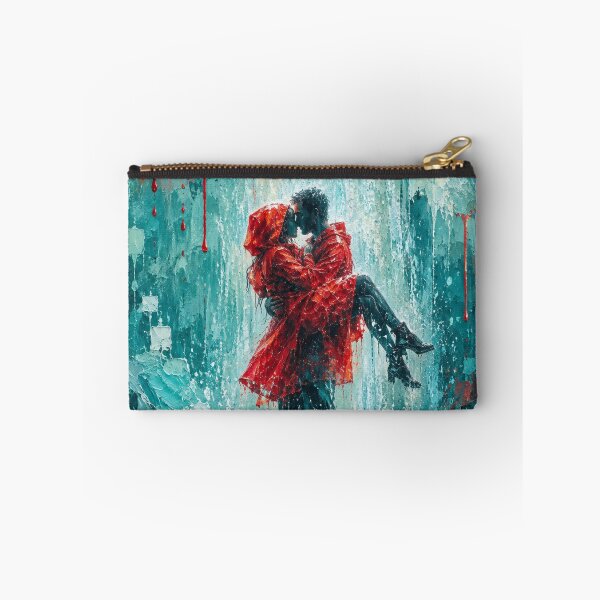 Item preview, Crimson Cascade - Romantic Waterfall Painting Teal and Red designed and sold by Joey Santiago.