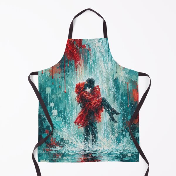 Item preview, Crimson Cascade - Romantic Waterfall Painting Teal and Red designed and sold by Joey Santiago.