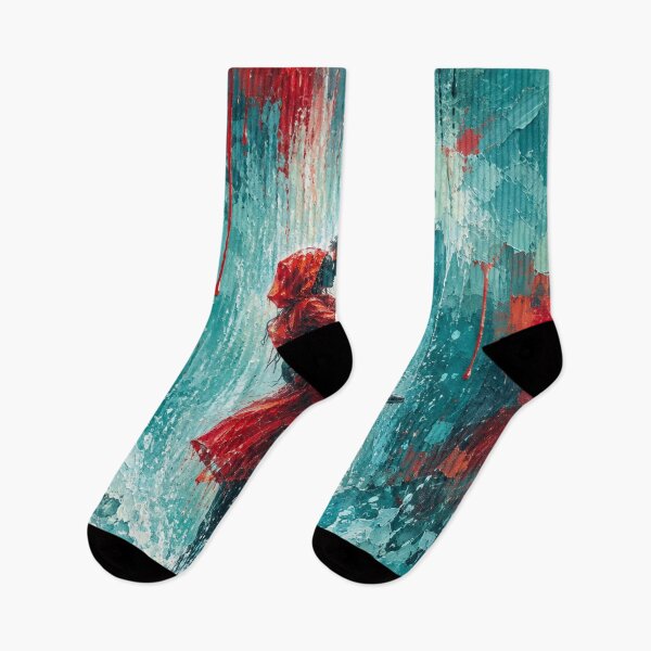 Item preview, Crimson Cascade - Romantic Waterfall Painting Teal and Red designed and sold by Joey Santiago.