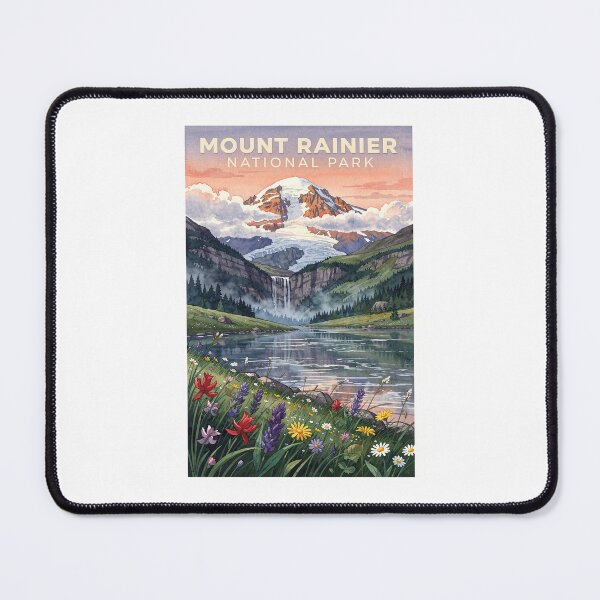Item preview, Mount Rainier National Park Washington Vintage Watercolor Travel designed and sold by Teelogic.