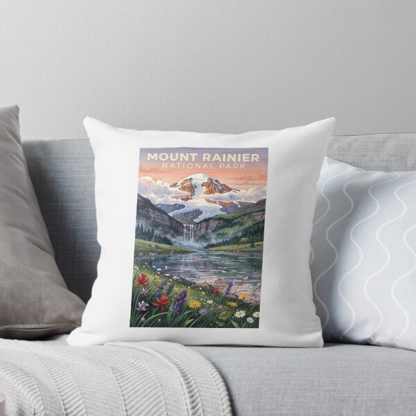 Item preview, Mount Rainier National Park Washington Vintage Watercolor Travel designed and sold by Teelogic.