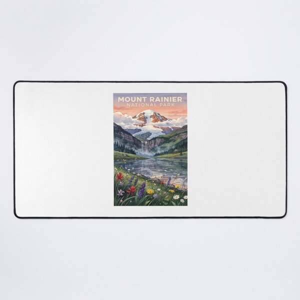 Item preview, Mount Rainier National Park Washington Vintage Watercolor Travel designed and sold by Teelogic.