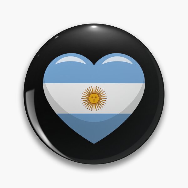 Aperçu de l'œuvre Cœur drapeau argentin / J'aime l'Argentine (sur fond noir) créée et vendue par STUDIO-72.