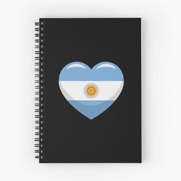 Aperçu de l'œuvre Cœur drapeau argentin / J'aime l'Argentine (sur fond noir) créée et vendue par STUDIO-72.