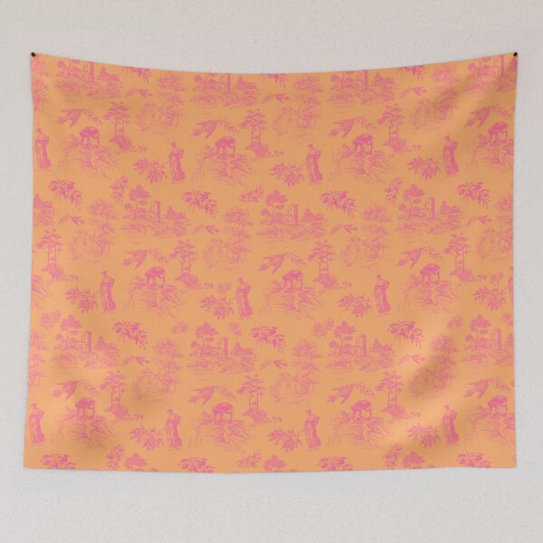 Item preview, Pink Vintage Blue French Toile de Jouy Seamless Pattern designed and sold by Qualali Studio.