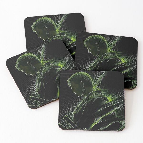 Item preview, Three Sword Style Warrior – Neon Green Samurai Anime Art designed and sold by Dyan4.