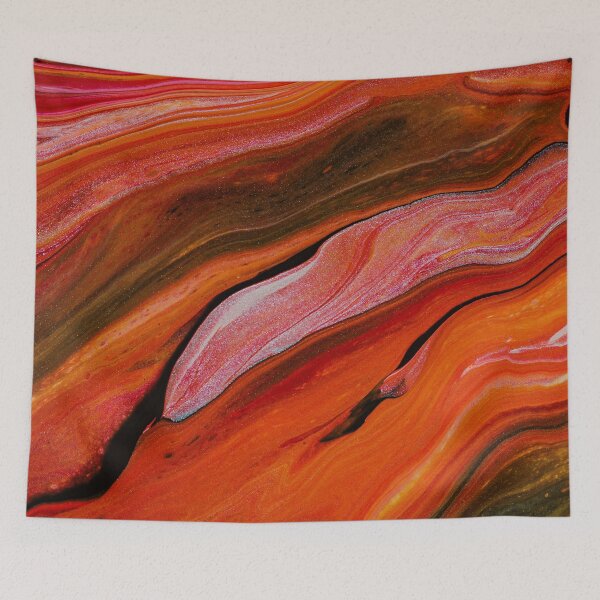 Item preview, Lava Flow Abstract Red Orange Fluid Art designed and sold by pASob-dESIGN.