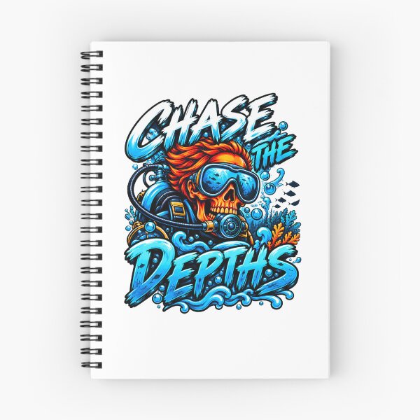Item preview, Chase the Depths Scuba Diving Skull T-Shirt – Underwater Adventure Diver Design designed and sold by scanusha1979.