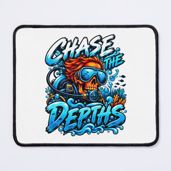 Item preview, Chase the Depths Scuba Diving Skull T-Shirt – Underwater Adventure Diver Design designed and sold by scanusha1979.