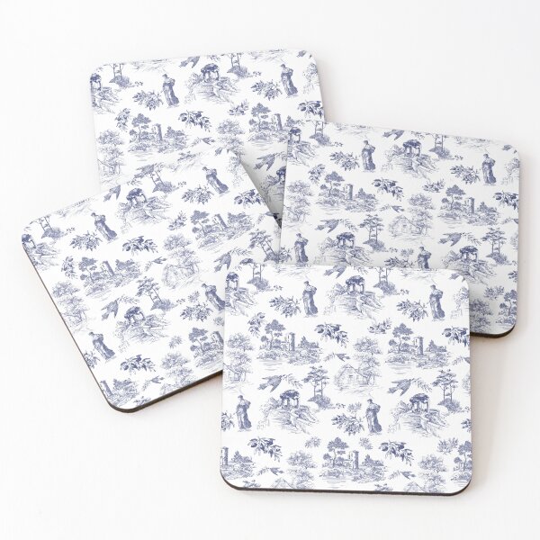 Item preview, Vintage Blue French Toile de Jouy Seamless Pattern designed and sold by Qualali Studio.
