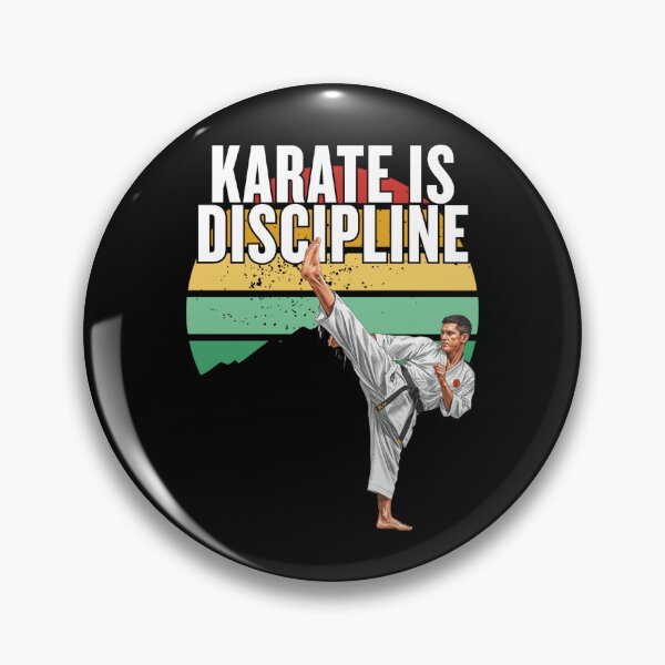 Artikelvorschau, Karate ist Disziplin – Retro Sunset Martial Arts Design entworfen und verkauft von PowerKanjiFit.