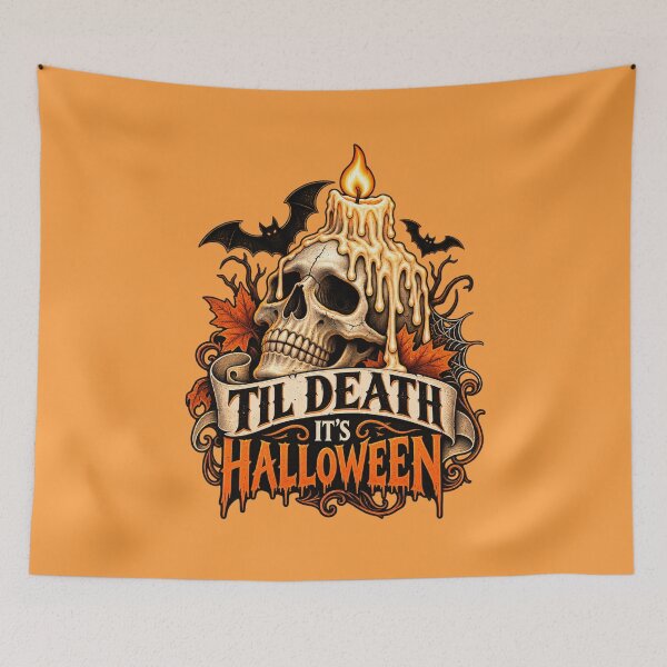 Item preview, Til Death Its Halloween Skull designed and sold by Retro Arabica.