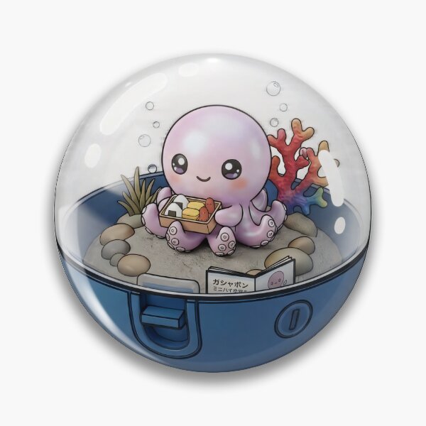Item preview, Cute Octopus Eating Bento in an Underwater in a Capsule Kawaii Japanese Capsule Art-#serie2 designed and sold by JeanChiale.