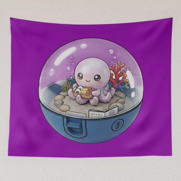 Item preview, Cute Octopus Eating Bento in an Underwater in a Capsule Kawaii Japanese Capsule Art-#serie2 designed and sold by JeanChiale.
