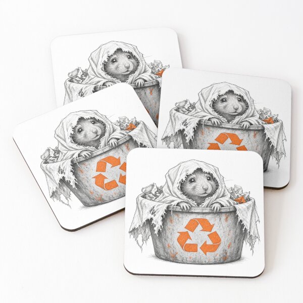 Item preview, Ghost Rat in Recycle Bin designed and sold by Feral Season.