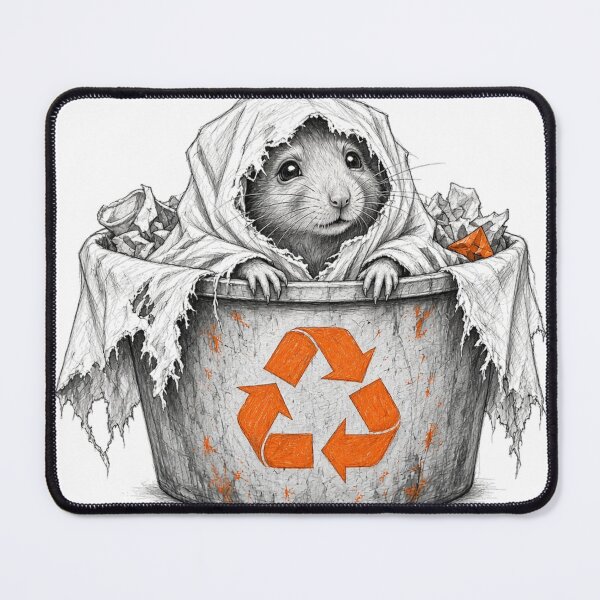 Item preview, Ghost Rat in Recycle Bin designed and sold by Feral Season.