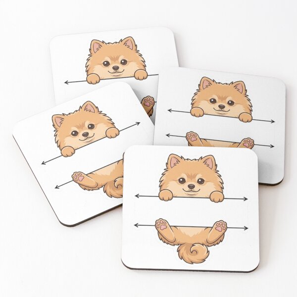 Item preview, Cute Peeking Pomeranian Dog Name Frame Split Monogram designed and sold by PetalsPaws.