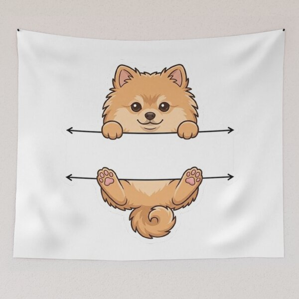 Item preview, Cute Peeking Pomeranian Dog Name Frame Split Monogram designed and sold by PetalsPaws.
