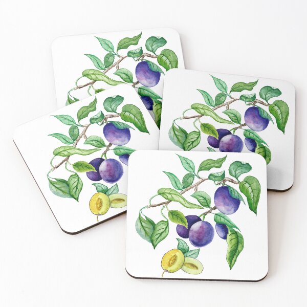 Item preview, Brunch of Plums, watercolor botanical fruit illustration designed and sold by MartaHorodniczy.