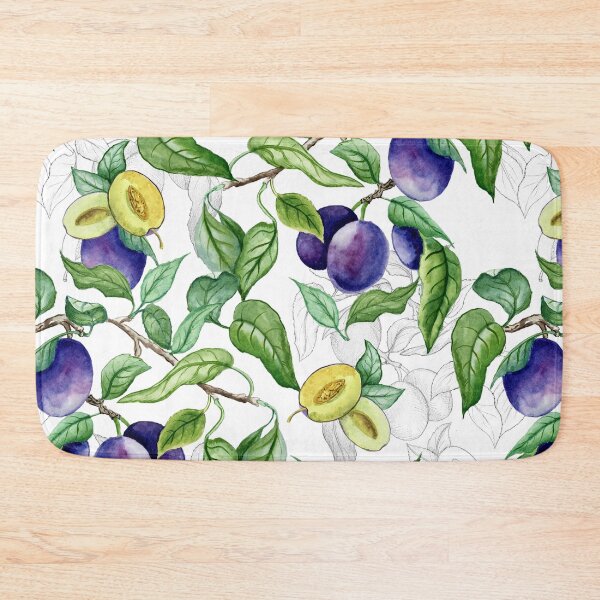 Item preview, Brunch of Plums, watercolor botanical fruit illustration designed and sold by MartaHorodniczy.