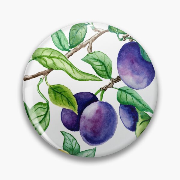 Item preview, Brunch of Plums, watercolor botanical fruit illustration designed and sold by MartaHorodniczy.
