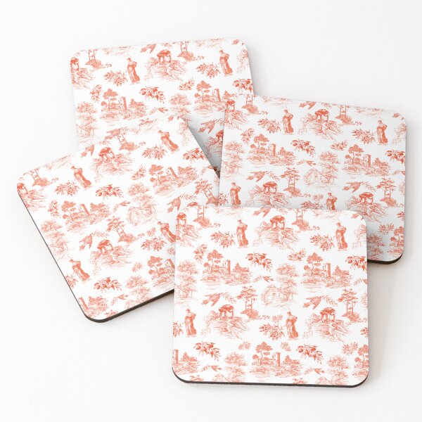 Item preview, Red Vintage Blue French Toile de Jouy Seamless Pattern designed and sold by Qualali Studio.