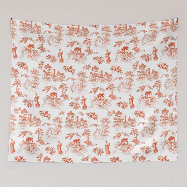 Item preview, Red Vintage Blue French Toile de Jouy Seamless Pattern designed and sold by Qualali Studio.