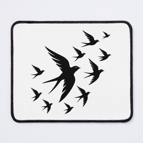 Item preview, BLUE EYE Swallows Tee | Minimalist Bird Graphic T-Shirt | Freedom Oversized Shirt | Black Swallows Streetwear designed and sold by Giobb-Artwork.