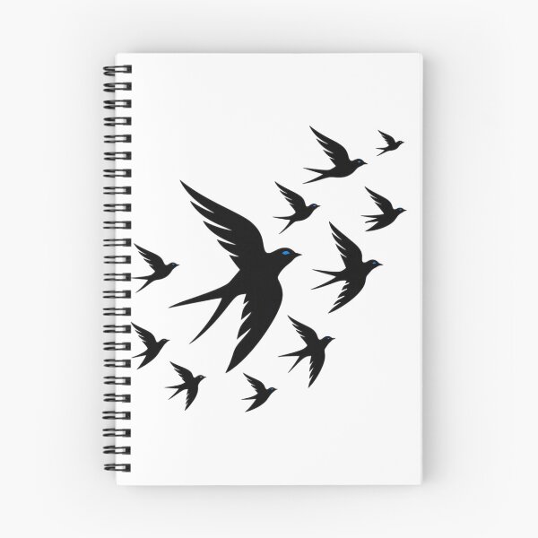 Item preview, BLUE EYE Swallows Tee | Minimalist Bird Graphic T-Shirt | Freedom Oversized Shirt | Black Swallows Streetwear designed and sold by Giobb-Artwork.
