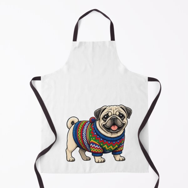 Item preview, Cute Pug In a Colorful Holiday Sweater designed and sold by susiecc.