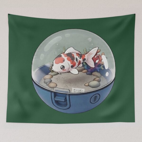 Item preview, Cute Koi Fish in an Underwater in a Capsule Kawaii Japanese Capsule Art-#serie2 designed and sold by JeanChiale.