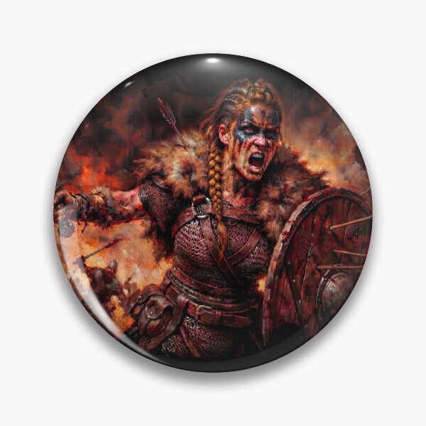 Item preview, Epic Viking Shieldmaiden in Combat – Historical Fantasy Action Art designed and sold by VALKYRAART53.