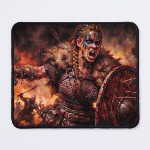 Item preview, Epic Viking Shieldmaiden in Combat – Historical Fantasy Action Art designed and sold by VALKYRAART53.