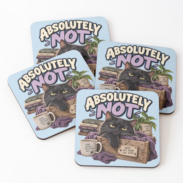 Item preview, Absolutely Not – Grumpy Black Cat Funny 3D Pop-Out Design designed and sold by OddCritterCo.
