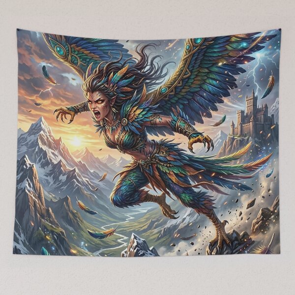 Item preview, Harpy in Flight - Greek Mythology Art designed and sold by Lucid Dream Pixel.