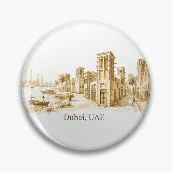 Item preview, Dubai UAE Watercolor – Old Dubai Creek Travel Art designed and sold by Arabic-Souvenir.