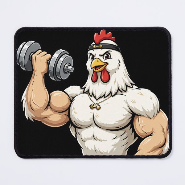 Item preview, Buff Chicken Gym Funny Bodybuilder Chicken Lifting Weights designed and sold by StrongEveryDayStore.