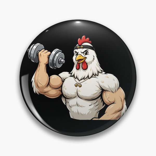Item preview, Buff Chicken Gym Funny Bodybuilder Chicken Lifting Weights designed and sold by StrongEveryDayStore.